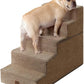 EHEYCIGA Dog Stairs for High Bed 22.5" H, 5-Step Dog Steps for Bed, Pet Steps for Small Dogs and Cats, Non-Slip Balanced Pet Ramp Indoor, Camel