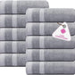 CASA COPENHAGEN, Designed in Denmark, 600 GSM, Hand Towels 16x28 Inches, Set of 10 - Grey Violet, Super Soft and Absorbent, Egyptian Cotton Towels for Bathroom & Kitchen