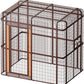 Large Bird Cage for Parakeets Outdoor Bird Aviary Parrot Cage with Perch, Walk-in Heavy Duty Birdcage for Macaws Canaries Parrots Budgie Lovebirds, Brown