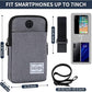 Cell Phone Purse Waist Pack Bag Travel Crossbody Bag Wristband Sport Armband Wallet with Removable Shoulder Strap (Light Grey)