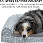 FurHaven Supportive Cooling Memory Foam L Chaise Dog Bed with Washable & Removable Cover - Plush & Almond Print - Gray Almonds, Dogs Up to 35 lbs - Medium