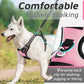 Eagloo Dog Harness for Large Dogs, No Pull Service Vest with Reflective Strips and Control Handle, Adjustable and Comfortable for Walking, No Choke Pet Harness with 2 Metal Rings, Pink, L