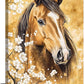 Horse Wall Art Canvas Rustic Horse Wall Decor Prints Framed Painting Farmhouse Flower Pictures Gifts Artwork for Bathroom Living Dining 16"x24"