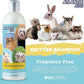 Critter Shampoo for Small Pets -Small Animal Fragrance & Detergent Free Shampoo - Sensitive Skin Shampoo for Ferrets, Guinea Pigs, Rabbits, Hedgehogs, Hamsters & Sugar Gliders (8 oz Fragrance Free)