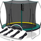 SkyBound 14 FT 12 FT 10FT 8FT 6FT Springless Trampoline for Kids and Adults - Recreational Trampolines with AntiRust Coating - Bungee Cords Outdoor Trampoline for Kids - No-Gap Design Zipper System