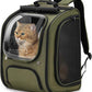 Pecute Cat Backpack Carrier, Large Space Cat Bubble Backpack, Breathable Cat Carrier, Shaded Dog Backpack Carrier, Ergonomic 3D Design for Travel, Hiking, Suitable for Shopping, and Vet, Green