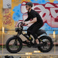 Qlife Electric Bike for Adults-1500W Peak Motor 20" Fat Tires 28MPH(Unlock to 35MPH) EBike Moped, 624-1248Wh Removable Battery Bicycle, with Dual Suspension & Brakes Motorcycle, 7-Speed,Spark