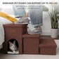 Dog Stairs with Condo 18" H, 3-Step Wider Dog Steps for High Beds Couch, Folding Storage Pet Stairs Gift for Small/Medium/Large Old Dogs Cats, Ramp for Climbing Car Up to 200 lbs, Brown