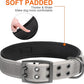Fida Heavy Duty Dog Collar 1.5” Width, Ultra Soft Neoprene Padded, Adjustable Reflective Nylon Pet Collar with Two Metal Pin Belt Buckle for Large/X-Large Breeds (XL, Grey)