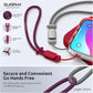 SURPHY 2 Pack Phone Lanyard for Cellphone Case, Phone Wrist Strap for Case, Cellphone Strap with 2-Color Braided, Charm Wrist Lanyard for Women and Men, Red & Gray