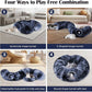 Odoland Cat Tunnels for Indoor Cats with Fluffy Plush Central Cat Couch and 20 Cat Toys, Tunnel Bed for Cats with Hanging Ball, Detachable Soft Mat and Variety Kitty Toy Set, Deep Blue