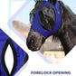 Harrison Howard Horse Fly Mask with Forelock Opening Stretch Breathable and Comfortable for Horses UV -Protection Navy M