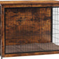 DWANTON Dog Crate Furniture with Cushion, Wooden Kennel Table with Double Doors, Indoor Dog House, Extra Large Size, 43.3" L, Rustic Brown