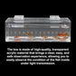 Fish Viewing Box Container with Lid and Scale, Acrylic Portable Fishing Mini Aquarium, Small Fish Breeder Hatching Boxes, Safe Tank Case for Breeding Egg Photo Isolation Outdoor Indoor