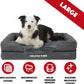 The Dog’s Bed, Large Grey Fur, Memory Foam, Pain Relief: Arthritis, Hip & Elbow Dysplasia, Post Surgery, Lameness, Supportive, Calming, Waterproof Washable Cover, Veterinary Approved