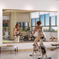 Hasipu 3Pcs 55''x20'' Home Gym Mirror Large Full Length Wall Mounted Full Body Mirror for Yoga Dance Fitness Exercise Studio Bedroom Garage, Frameless Tempered Glass Workout Mirrors Walnut Rectangular