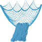 Nature Fish Net Wall Decoration with Shells, Ocean Themed Wall Hangings Fishing Net Party Decor for Pirate Party,Wedding,Photographing Decoration
