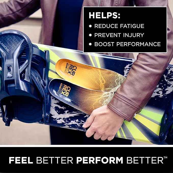 CURREX EdgePro Thermo Regulating Ski Boot Insoles for Snowboarding, Skiing, & Winter Sports ??Ski Boot Inserts with Shock Absorbing Cushioning ??for Men & Women ??High Arch, 2X
