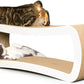 PetFusion Jumbo Cat Scratcher Lounge, White. 39 x 11 x 14 inch 4 Cardboard Scratching Surfaces and 2 Levels, Scratch, Play, Perch, and Hide100% Recyclable Cardboard Cat Lounge