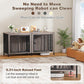 EasyCom 78 Inch Dog Cage Furniture for 2 Pets with Divider, XXL Wooden Double Dog Crate Furniture TV Stand for Mideum and Large Breed, Durable and Sturdy