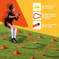 Agility Ladder Speed Training Equipment Set-2x 20ft Agility Ladder,12 Soccer Cones,4 Adjustable Hurdles, Jump Rope, Running Parachute| Basketball Football Soccer Training Equipment for Kids Adults