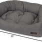 Jax & Bones Dog Bed Napper - Lark Graphite Machine Washable Dog Mat - Extra Heavy Duty Bolstered Sides - Medium Grey | 35 x 27 Inches