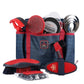 9PCS Horse Grooming Kit Curry Comb Sweat Scraper Horse Bathing Supplies Grooming Tools with Storage Bag Shadowberry