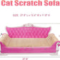Scratching Sofa, Couch Shaped Thick Scratching Cardboard, Lounge Bed for Indoor Rest&Play, Sofa Scratcher Pad (Pink, 27.6" L X 12.4" W X 11.8" H)
