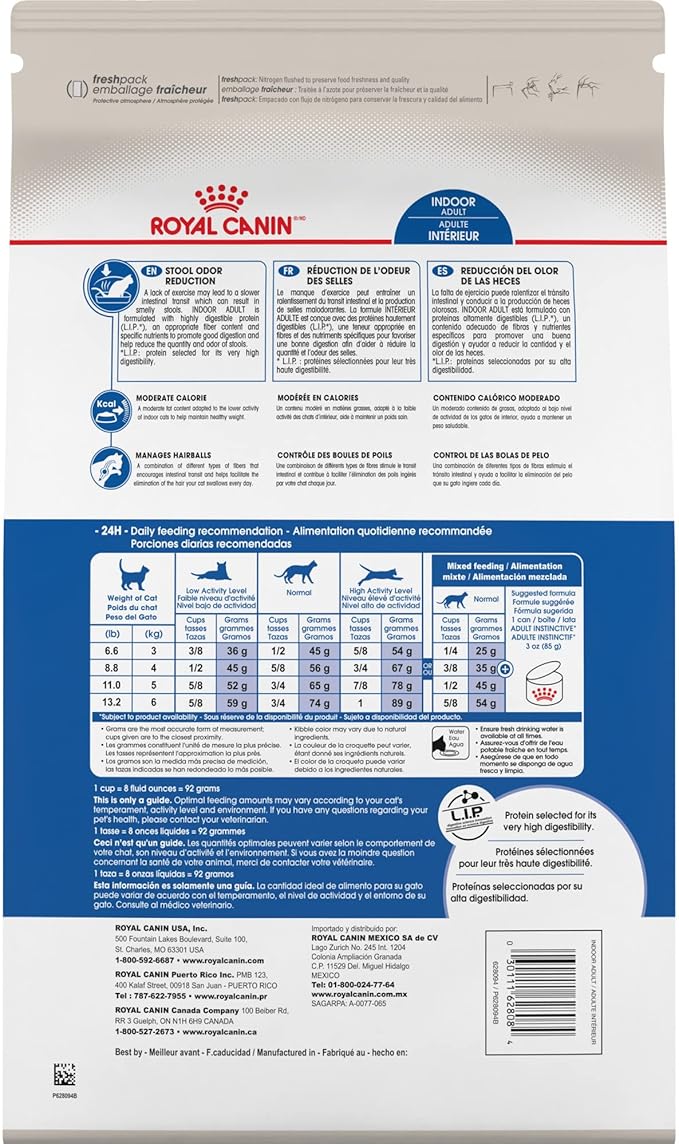 Royal Canin Indoor Adult Dry Cat Food, 15 lb bag