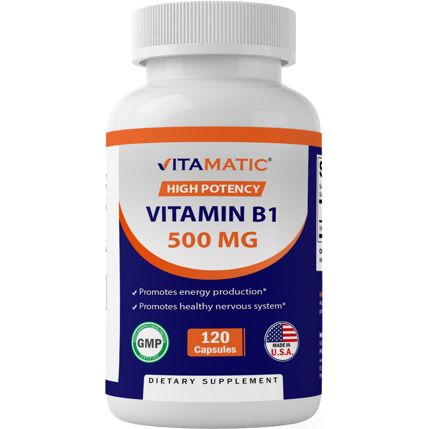 Vitamatic Vitamin B1 (Thiamine) 500mg | 120 Capsules