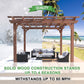 MUPATER 10×10 FT Wooden Pergola with Roof, Wood Pergola Kit with Stakes, Outdoor Shelter Structure for Climbing Plant Support, All-Season Durability, Shade for Patio, Backyard, Deck, Lawn