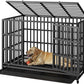 48 Inch Heavy Duty Indestructible Dog Crate Steel Escape Proof, High Anxiety Cage, Kennel with Wheels, Removable Tray, Extra Large XL XXL