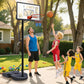 Portable Basketball Hoop with Stable Base, Basketball Hoop Goal System for Teens Adults, Heavy-Duty Steel, Adjustable Height, Easy to Move, Outdoor & Indoor Use