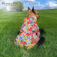 Parisian Pet Dog Shirt - Floral Pattern 100% Cotton Dog Summer Clothes - Stylish Dog Beach Oufit - Hook and Loop Closure Dog Costume - Machine Washable Dog Shirts for Large Dogs - L