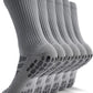 CWVLC Grip Socks Soccer - Cushioned Non-Slip Grippy for Men & Women Athletic - Barre Hospital Sticky Slipper Socks