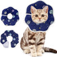 Soft Adjustable Cat Cone Collar - Comfortable Recovery Collar for Cats After Surgery (Blue, Small)