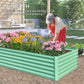 Domi Raised Garden Beds Outdoor, 6x3x1.5Ft Thickening Tall Metal Rectangular Deep Root Box Planter for Vegetables, Flowers, Herbs, and Succulents 1.5" Deep w/ 192 Gallon Capacity - Green