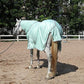 Horse Fly Sheet with Detachable Neck Cover & Belly Wrap, Adjustable Fly Sheet for Horses, Ventilated Airflow Mesh Equine Cooling Summer Flysheet Green 81