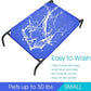 PHYEX Raised Pet Cot for Small Pets, Elevated Dog Bed with Breathable Mesh, Sturdy Steel Frame for Indoor & Outdoor Use, Non-Slip Design, Easy Clean, 33-Inch Blue