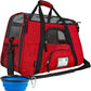 PetAmi Airline Approved Pet Carrier for Cat, Soft Sided Dog Carrier for Small Dogs, Cat Travel Supplies Accessories for Indoor Cats, Ventilated Pet Carrying Bag Medium Large Kitten Puppy, Small Red