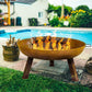 Sunnydaze 30-Inch Cast Iron Heavy-Duty Fire Pit for Outside - Wood-Burning Outdoor Fire Pit Bowl with Handles - Oxidized Finish