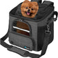 PetAmi Dog Bike Basket, Soft-Sided Ventilated Dog Bike Carrier Backpack, Pet Bicycle Basket for Bike Handlebar, Small Medium Puppy Cat Kitten Car Booster Seat with Safety Strap, Max 18 lbs, Dark Gray