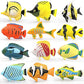 HAPTIME 12PCS Tropical Fish Toys Set, Pastic Cute Sea Life Creatures Learning Educational Toy Party Favors for Boys, Girls, Kids