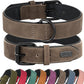 Didog Soft Padded PU Leather Dog Collar, Breathable and Adjustable Dog Collars for Medium Dogs, Comfortable for Daily Walk, Brown, L Fit Neck 13-17"(22-44 lbs)