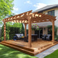 MUPATER 12x14 FT Wooden Pergola, Cedar Pergola Kit with Roof, Outdoor Garden Shelter for Backyard, Deck, Lawn, Pool, Natural