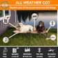 K&H Pet Products Outdoor Elevated Dog Cot, Cooling Raised Bed with Waterproof Breathable Mesh for Large Dogs, Portable Place Bed with Heavy-Duty Metal Frame, Oversized Hammock Style - Jumbo Tan