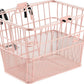 Retrospec Apollo Detachable Front Bike Basket Steel Half-Mesh with Integrated Detachable Hooks and Built-In Handle, Easy Assembly and Portability for Bicycles