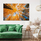 Nature Wall Art Prints - Ocean Forest Mountain Lake Canvas Landscapes - Small to Extra Large Living Room Bedroom Kitchen Bathroom Décor (Blue Sky Through Yellow Autumn Trees, 47L" x 71W" - 3 panels)