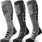 Anlisim 3 Pairs Unisex Merino Wool Ski Thermal Warm Thick Knee High Long Socks