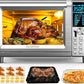 Nuwave Bravo Air Fryer Toaster Smart Oven, 12-in-1 Countertop Convection, 30-QT XL Capacity, 50°-500°F Temperature Controls, Top and Bottom Heater Adjustments 0%-100%, Brushed Stainless Steel Look